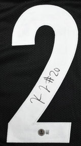 Kaleb Johnson Autographed Black Pro Style Jersey - Beckett W Hologram