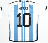 Lionel Messi Autographed Argentina Home Soccer Jersey #10 - Beckett Holo *M LOA