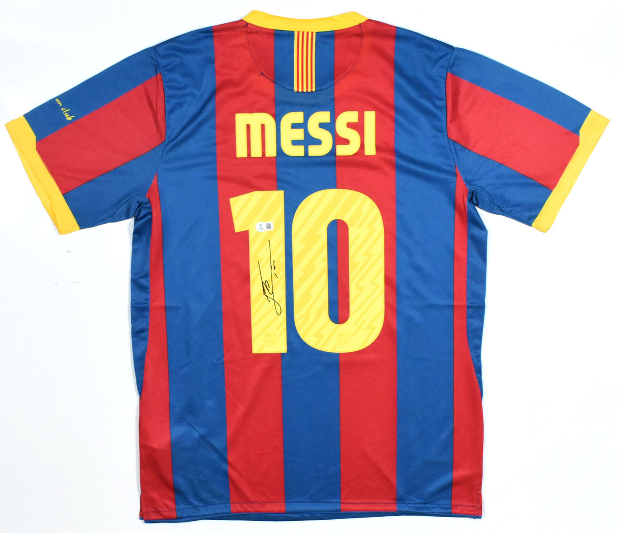 Lionel Messi Autographed FC Barcelona Home Soccer Jersey #10-Beckett Holo *L LOA