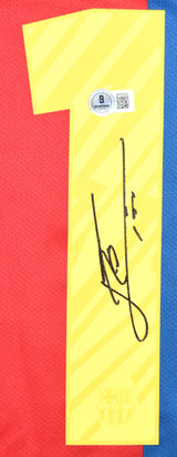 Lionel Messi Autographed FC Barcelona Home Soccer Jersey #10-Beckett Holo *L LOA