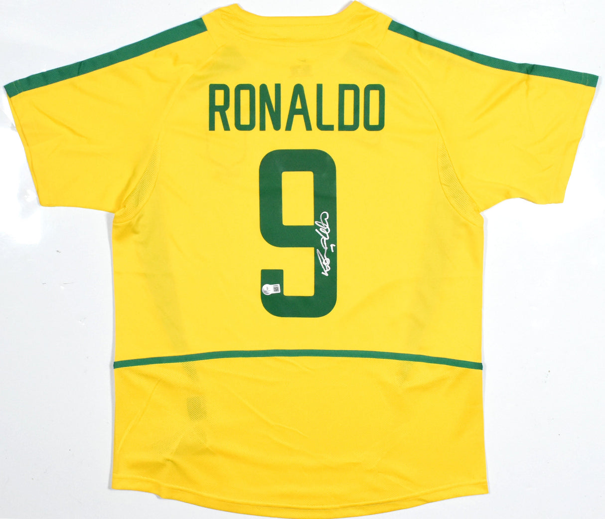 Ronaldo Autographed Brazil Home Soccer Jersey #9 - Beckett Holo *L