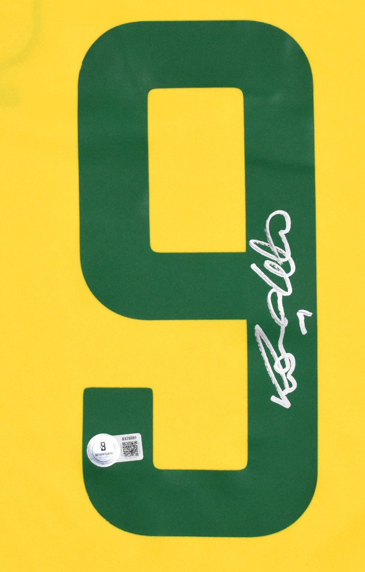 Ronaldo Autographed Brazil Home Soccer Jersey #9 - Beckett Holo *L