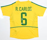 Roberto Carlos Autographed Brazil Home Soccer Jersey #6 - Beckett W Holo *L