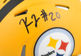 Kaleb Johnson Autographed Steelers Alt 25 Speed Mini Helmet - Beckett W Holo