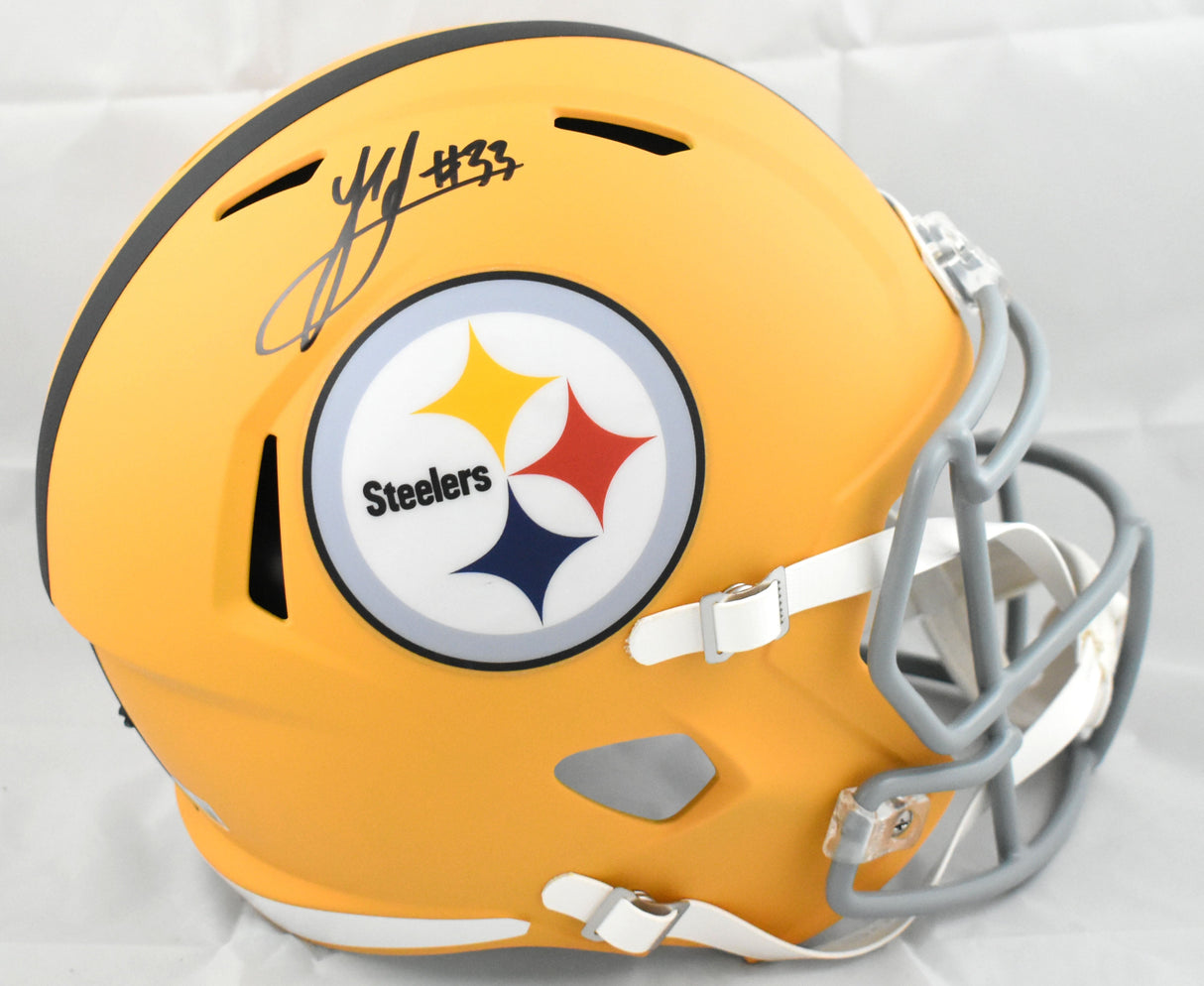 Jack Sawyer Autographed Steelers F/S Alt 2025 Speed Helmet - Beckett W Holo