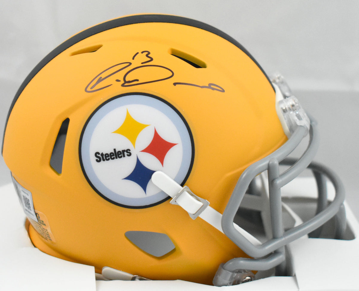 Rico Dowdle Autographed Pittsburgh Steelers Alt 25 Speed Mini Helmet - Beckett W