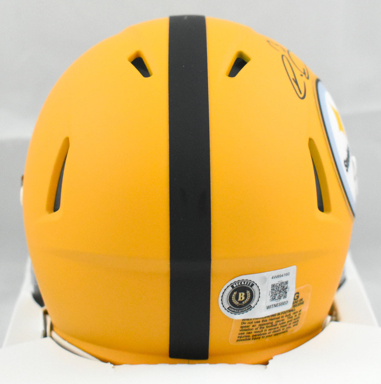 Rico Dowdle Autographed Pittsburgh Steelers Alt 25 Speed Mini Helmet - Beckett W