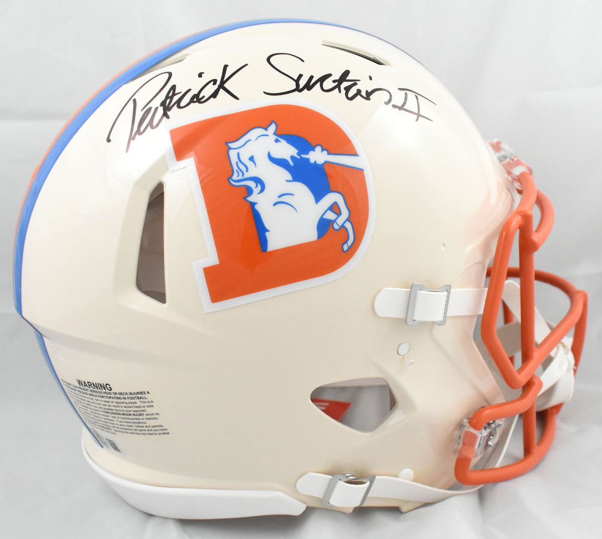 Patrick Surtain II Signed Broncos F/S Retro Speed Authentic Helmet - Beckett W
