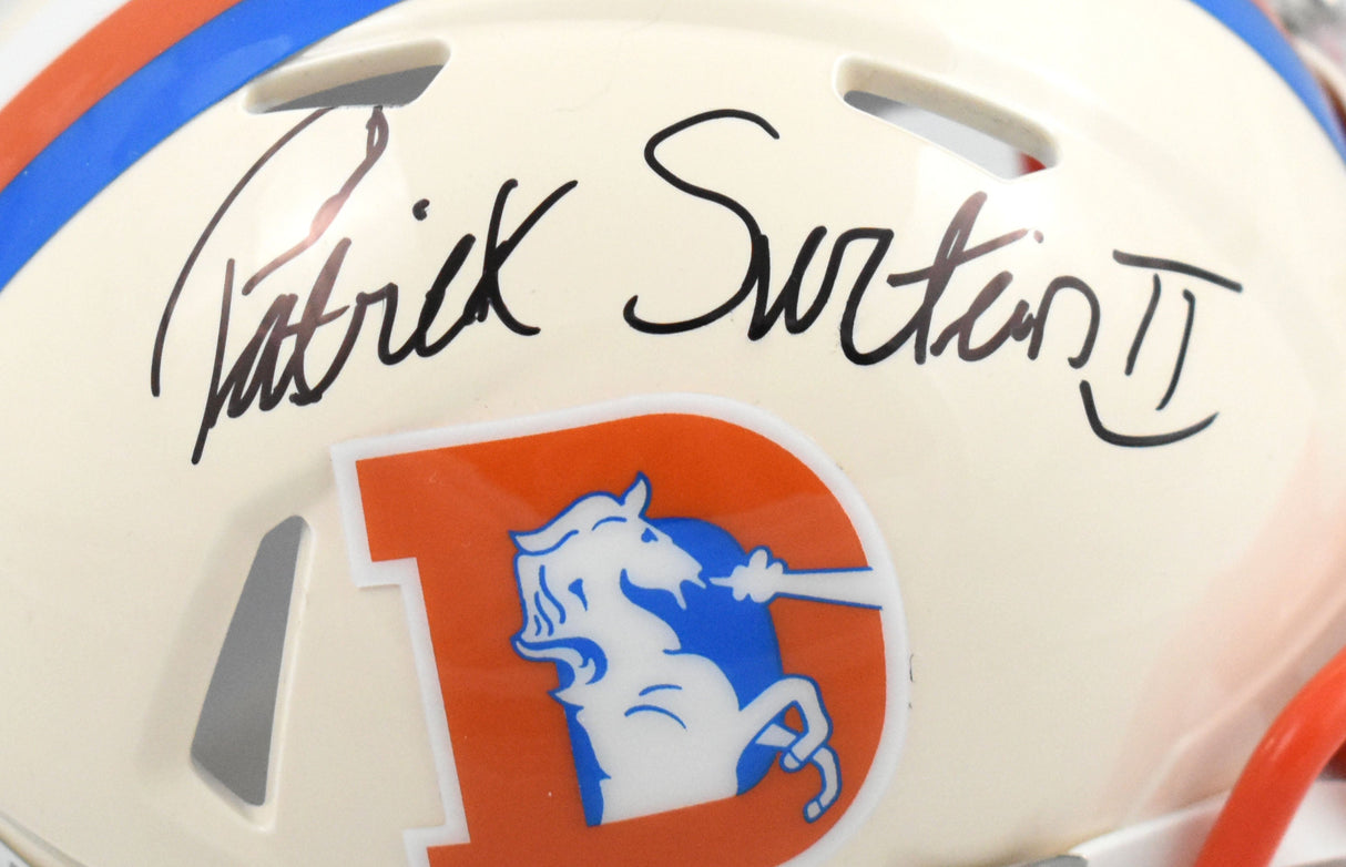 Patrick Surtain II Autographed Denver Broncos Retro Speed Mini Helmet- Beckett W