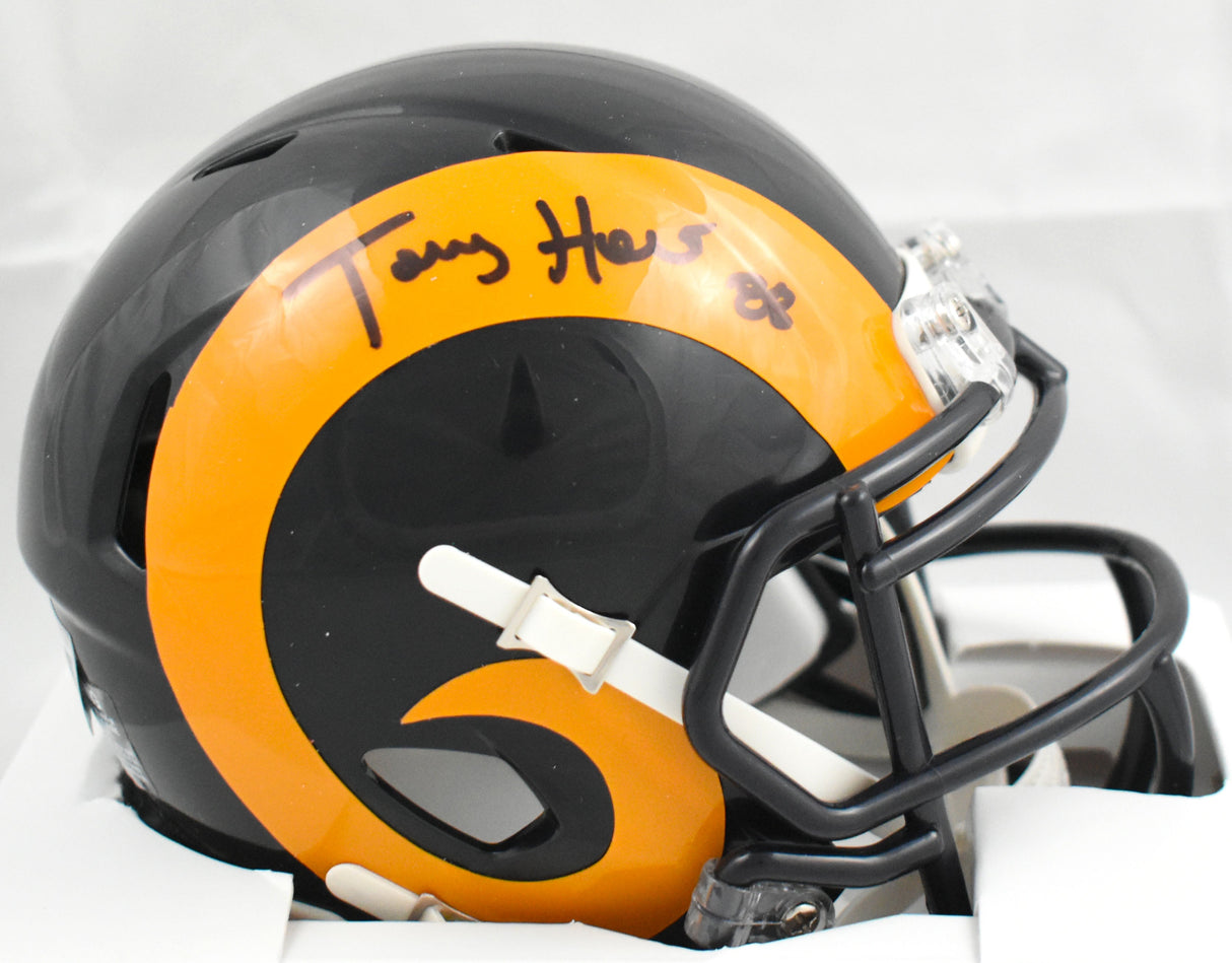 Torry Holt Autographed Rams 81-99 Speed Mini Helmet - Beckett W Hologram