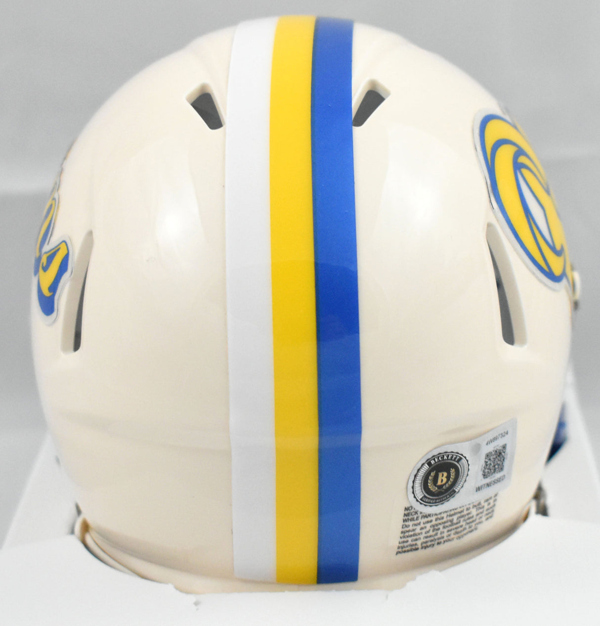 Torry Holt Autographed Rams Retro Speed Mini Helmet - Beckett W Holo *Blue