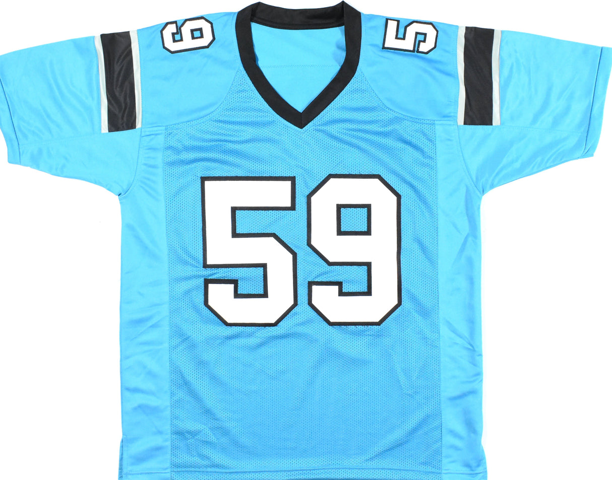 Luke Kuechly Autographed Teal Pro Style Jersey - Beckett W Hologram *Black