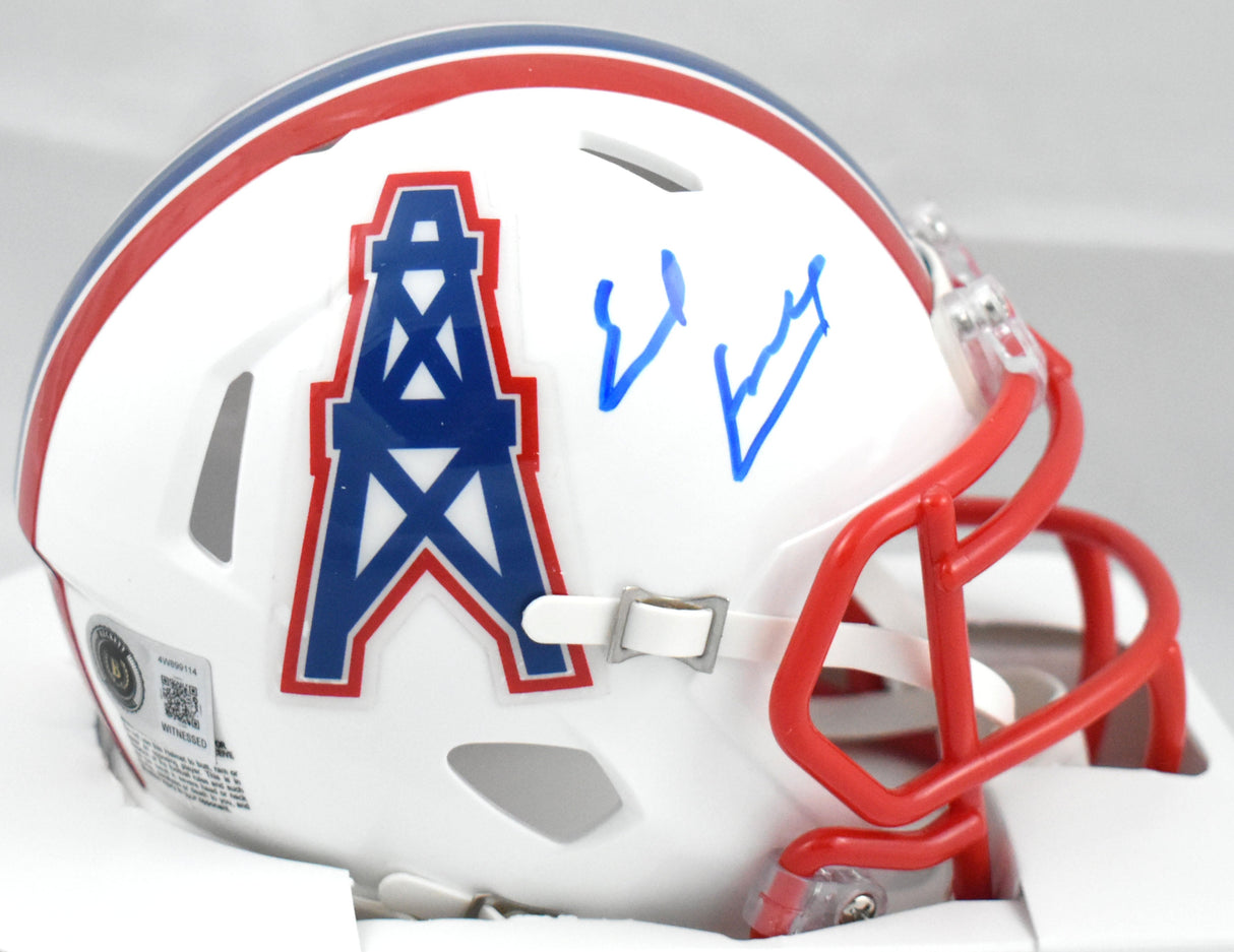 Earl Campbell Autographed Houston Oilers Speed Mini Helmet- Beckett W Holo *Blue