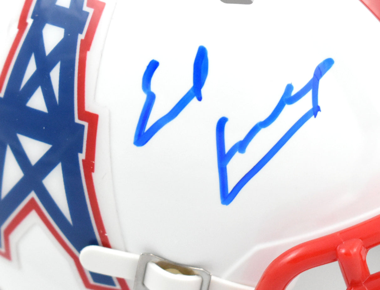 Earl Campbell Autographed Houston Oilers Speed Mini Helmet- Beckett W Holo *Blue