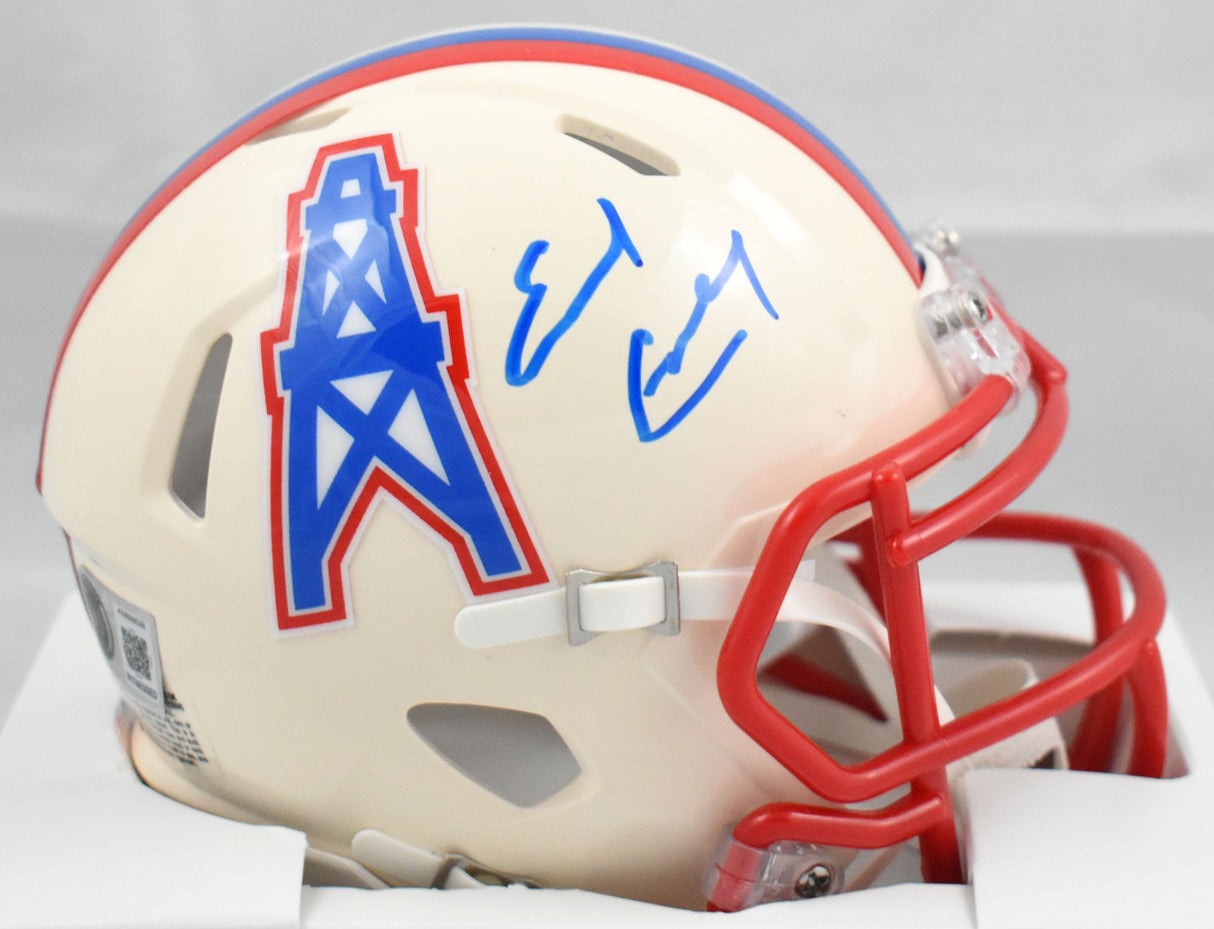 Earl Campbell Autographed Titans Retro Speed Mini Helmet - Beckett W Holo *Blue