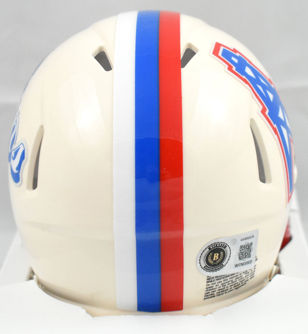 Earl Campbell Autographed Titans Retro Speed Mini Helmet - Beckett W Holo *Blue