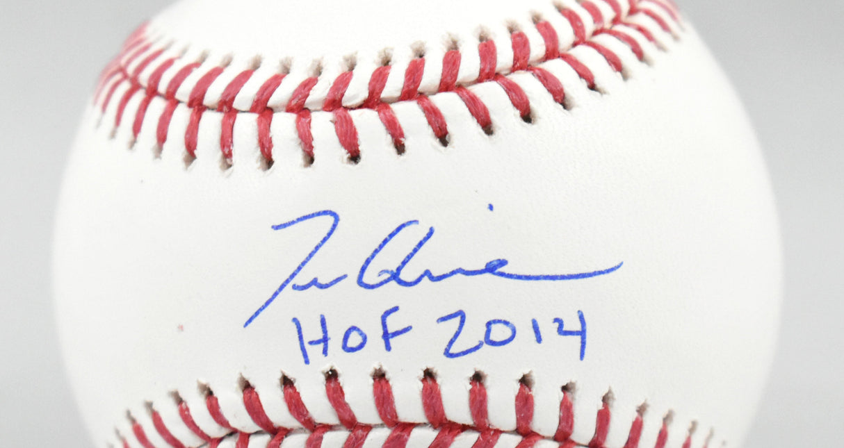 Tom Glavine Autographed Rawlings OML Baseball HOF - Beckett W Hologram *Blue