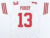 Brock Purdy Autographed White Pro Style Jersey - Beckett W Hologram *Black
