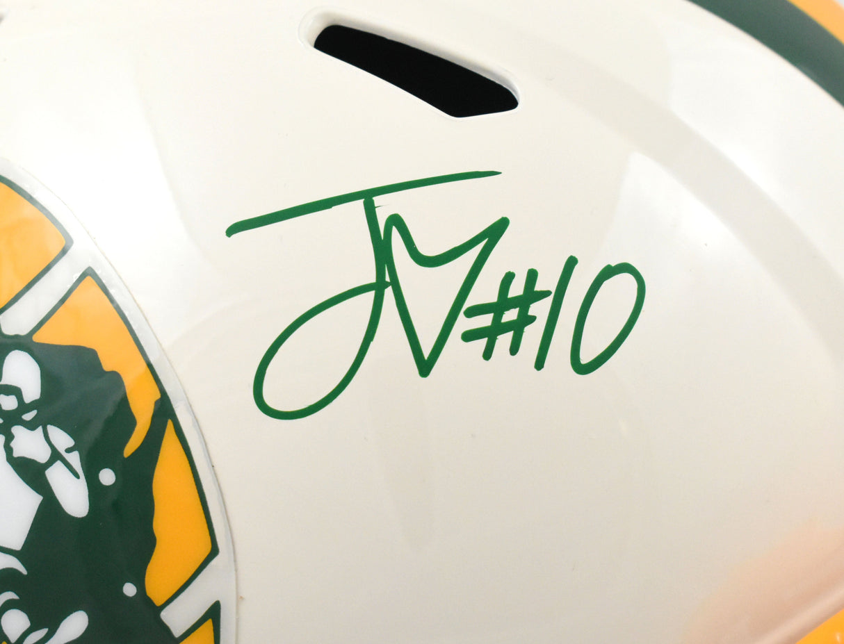 Jordan Love Autographed Green Bay Packers F/S Retro Speed Helmet- Beckett W Holo