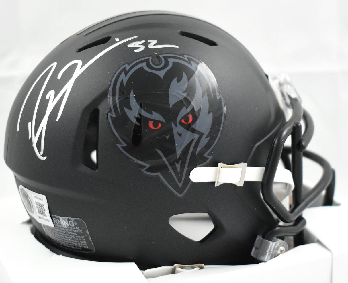 Ray Lewis Autographed Baltimore Ravens Alt 2026 Speed Mini Helmet-Beckett W Holo