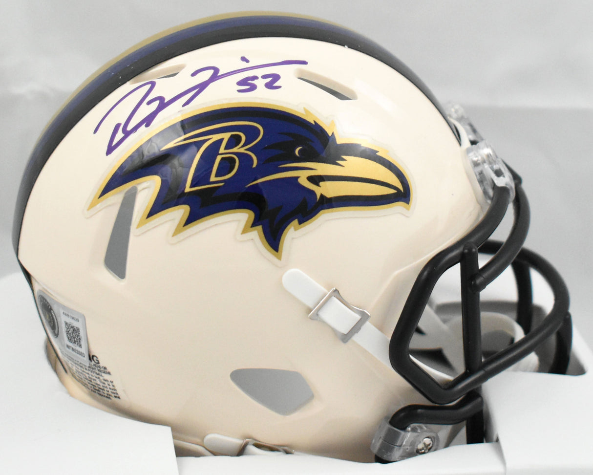 Ray Lewis Autographed Baltimore Ravens Retro Speed Mini Helmet - Beckett W Holo