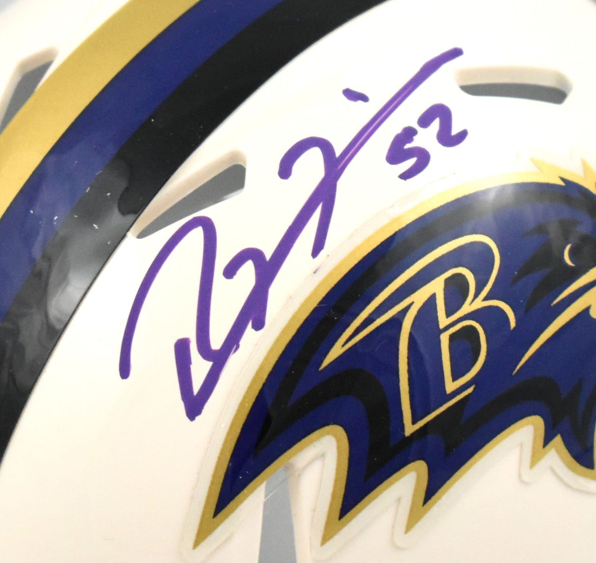 Ray Lewis Autographed Baltimore Ravens Retro Speed Mini Helmet - Beckett W Holo