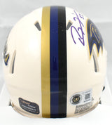 Ray Lewis Autographed Baltimore Ravens Retro Speed Mini Helmet - Beckett W Holo