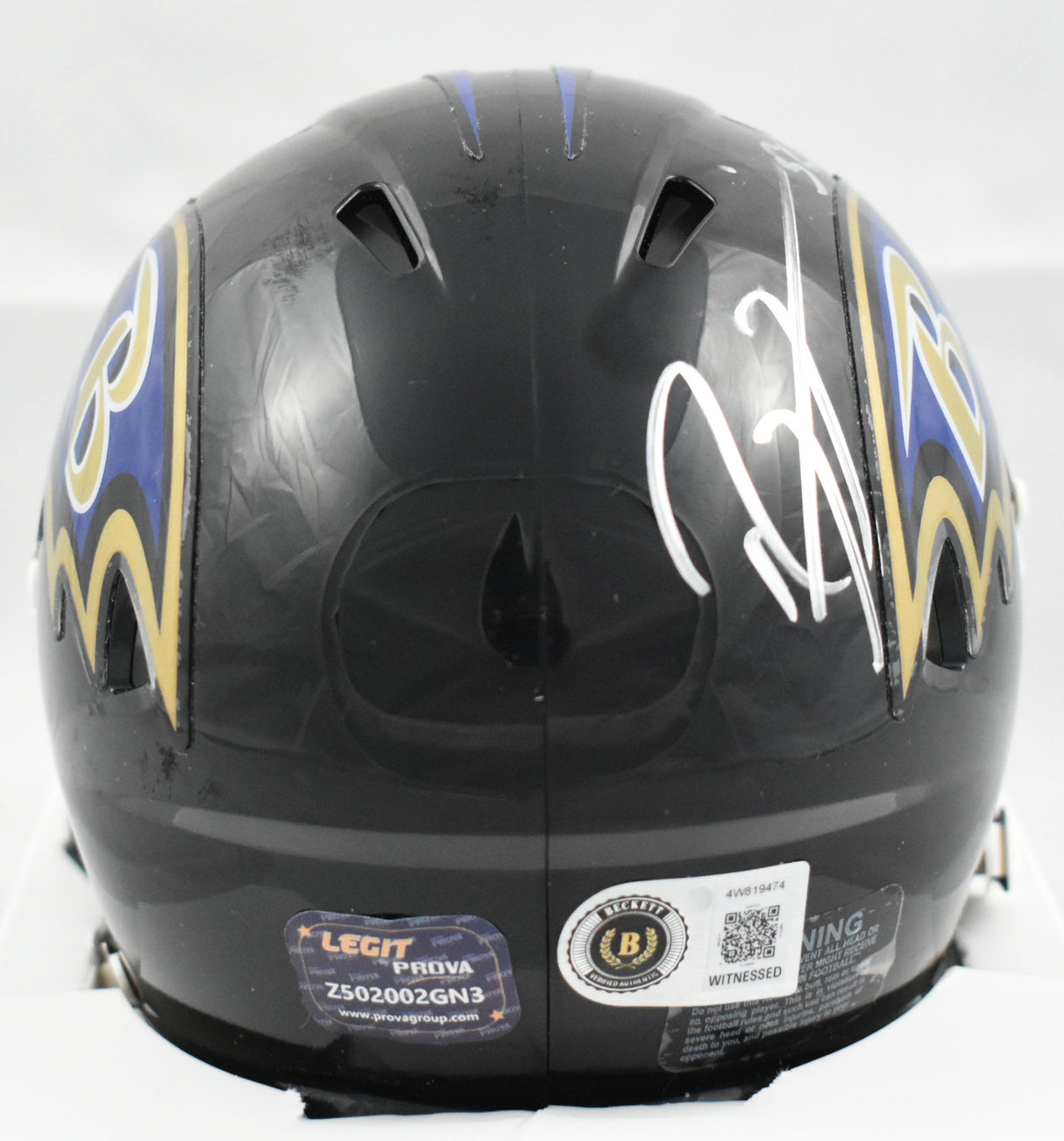 Ray Lewis Autographed Baltimore Ravens Speed Mini Helmet - Beckett W Hologram