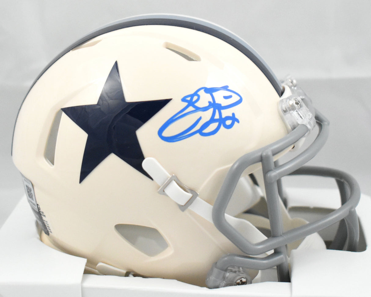Emmitt Smith Autographed Dallas Cowboys Retro Speed Mini Helmet - Beckett W Holo