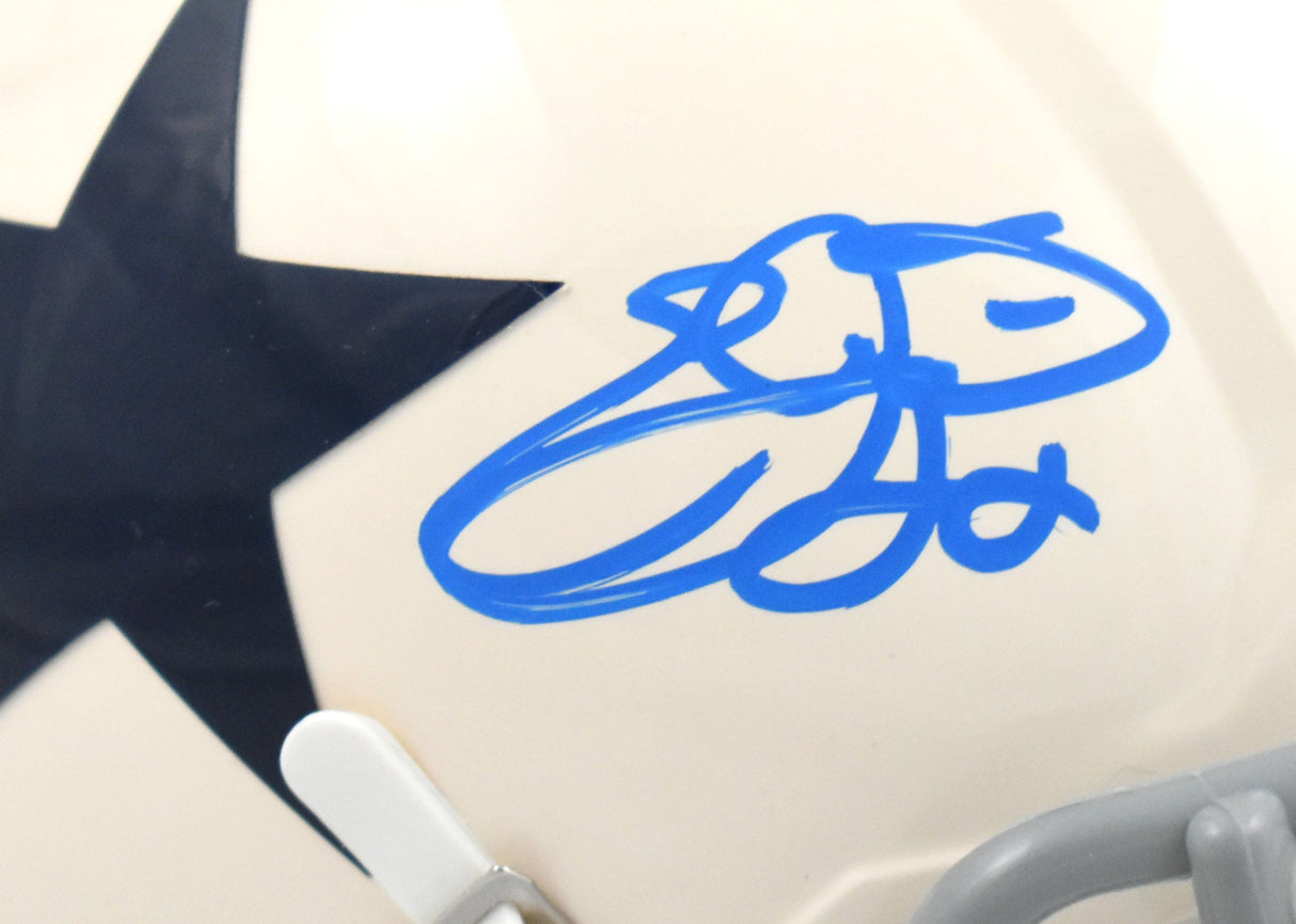 Emmitt Smith Autographed Dallas Cowboys Retro Speed Mini Helmet - Beckett W Holo