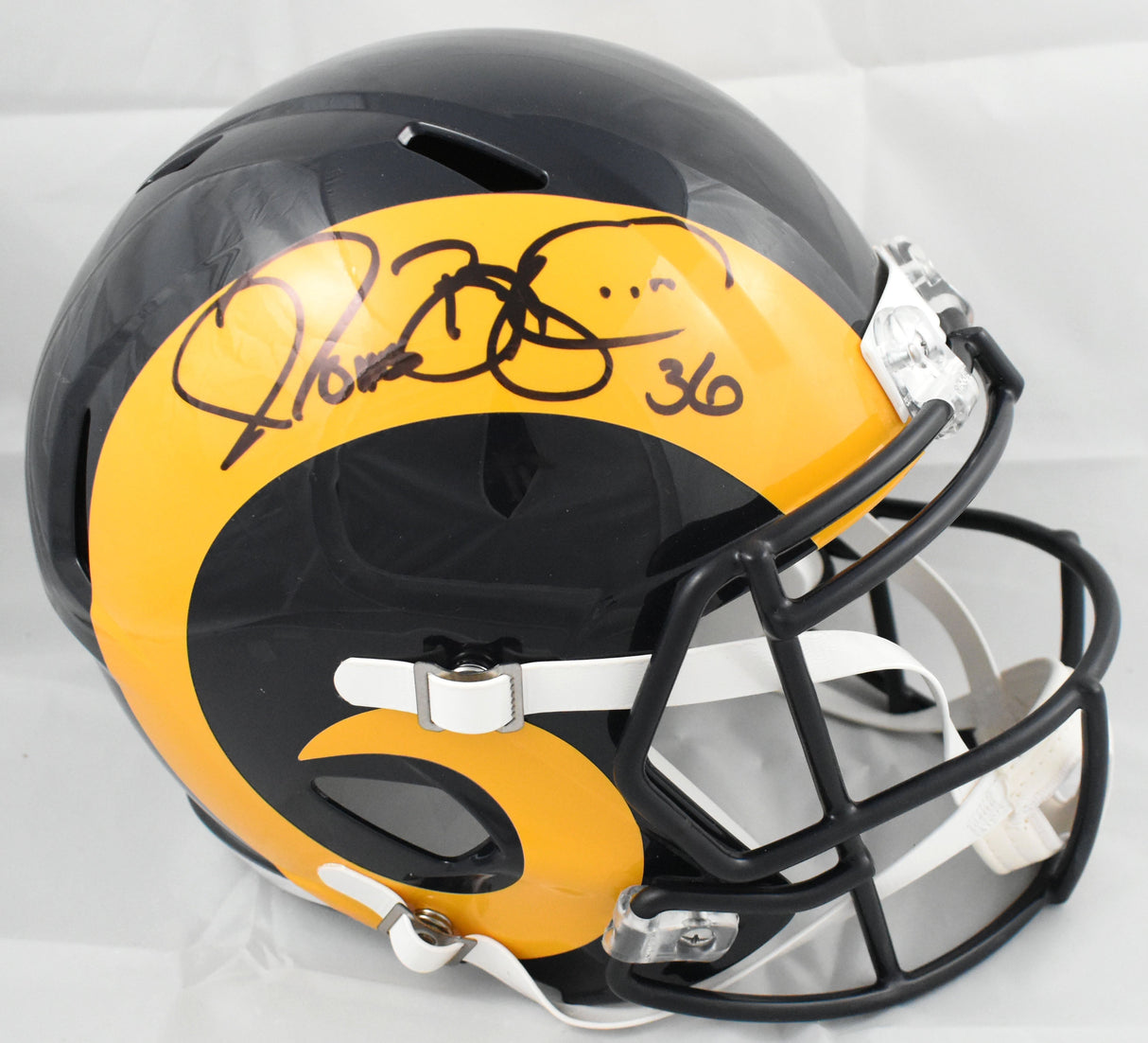 Jerome Bettis Autographed Rams F/S Color Rush Speed Helmet - Beckett W Holo