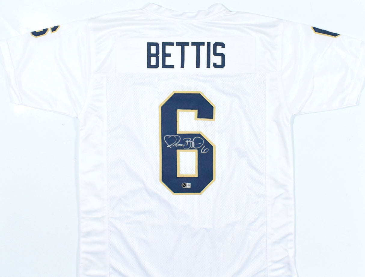 Jerome Bettis Autographed White College Style Jersey - Beckett W Hologram