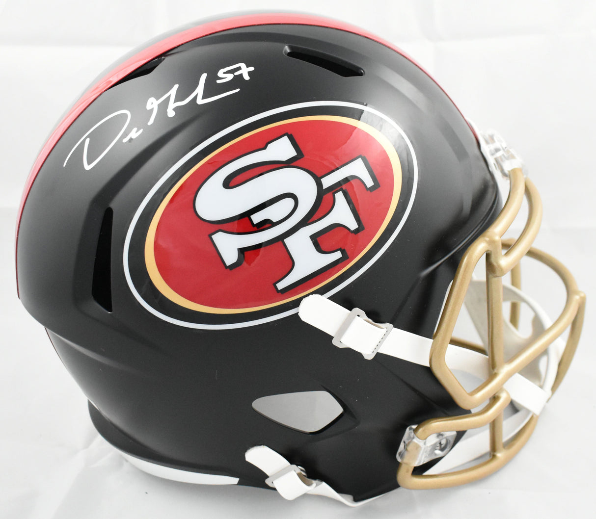 Dre Greenlaw Signed San Francisco 49ers F/S Rivalries Speed Helmet - Beckett W