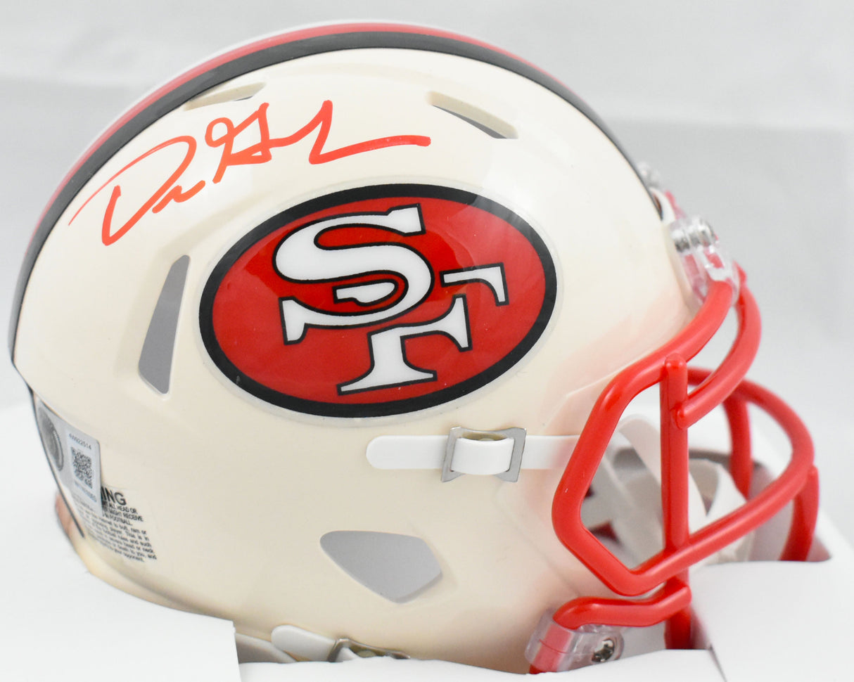 Dre Greenlaw Autographed San Francisco 49ers Retro Speed Mini Helmet - Beckett W