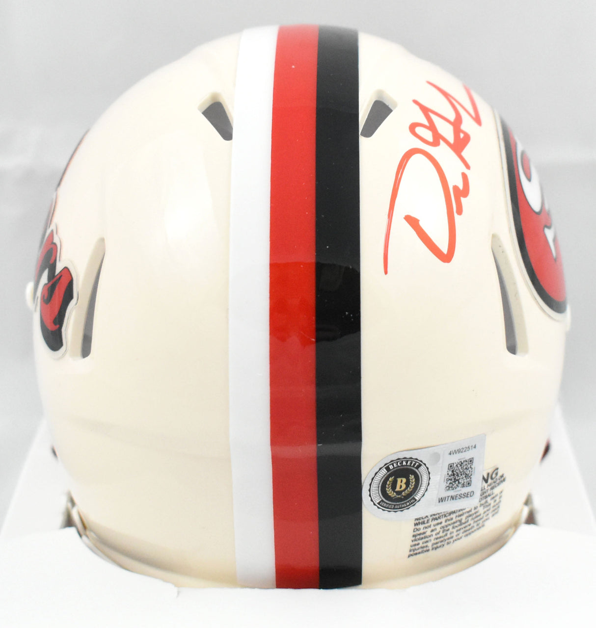 Dre Greenlaw Autographed San Francisco 49ers Retro Speed Mini Helmet - Beckett W