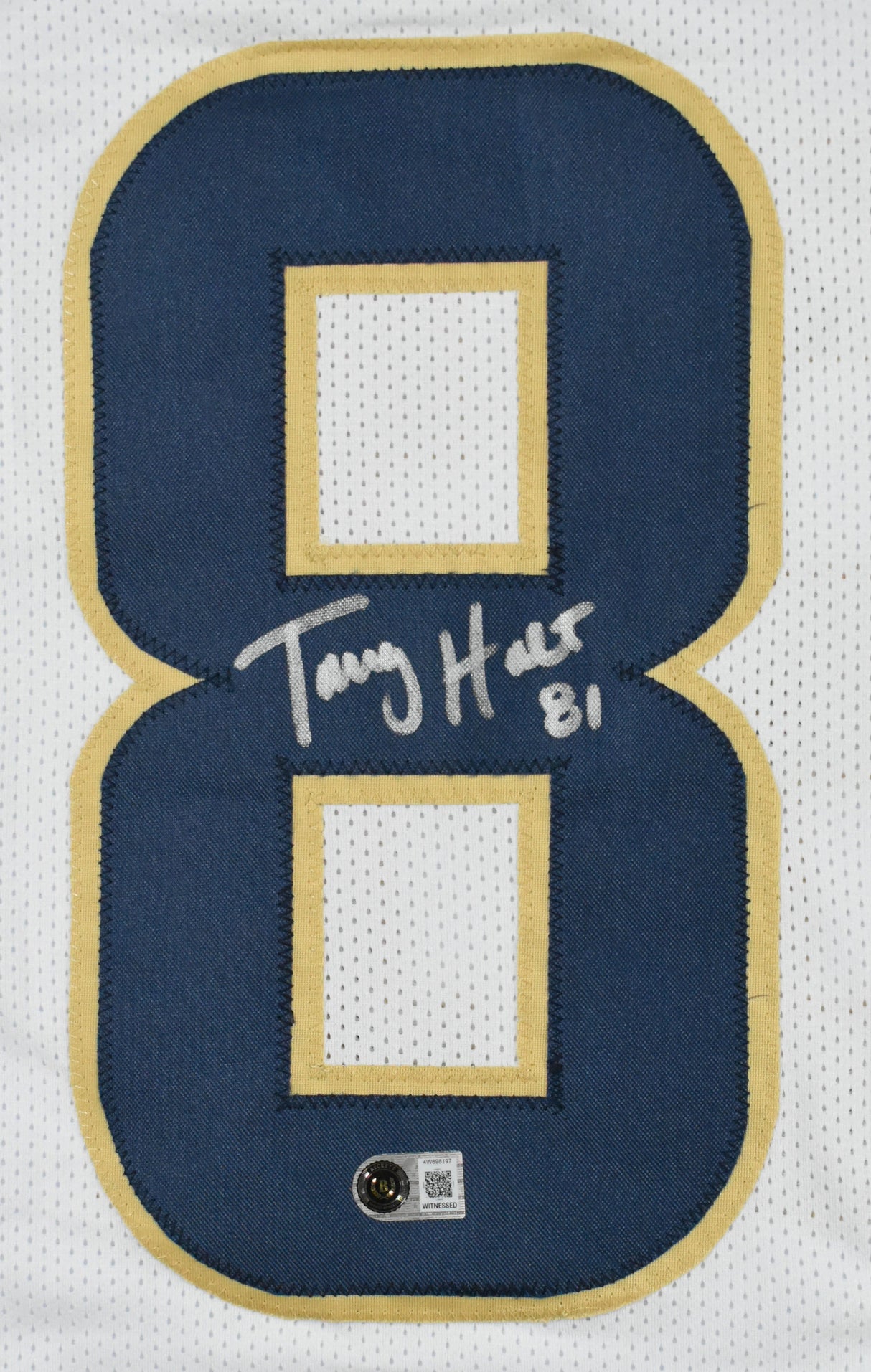 Torry Holt Autographed White Pro Style Jersey - Beckett W Hologram