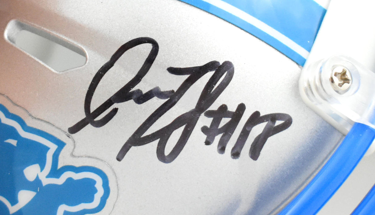 Issac TeSlaa Autographed Detroit Lions Speed Mini Helmet - Beckett W Hologram