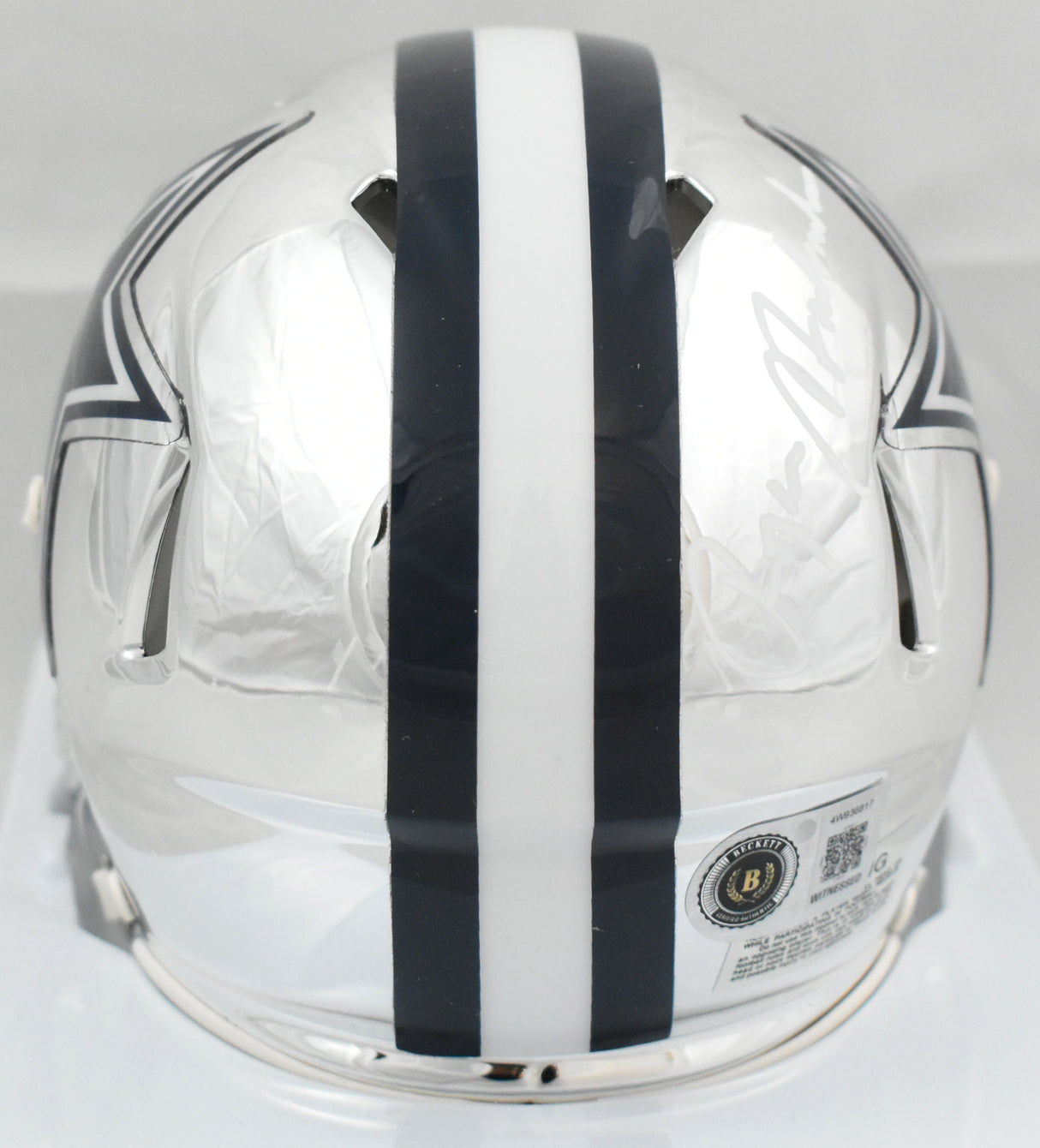 Roger Staubach Autographed Dallas Cowboys Chrome Speed Mini Helmet - Beckett W