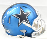 Roger Staubach Autographed Dallas Cowboys Blaze Speed Mini Helmet - Beckett W