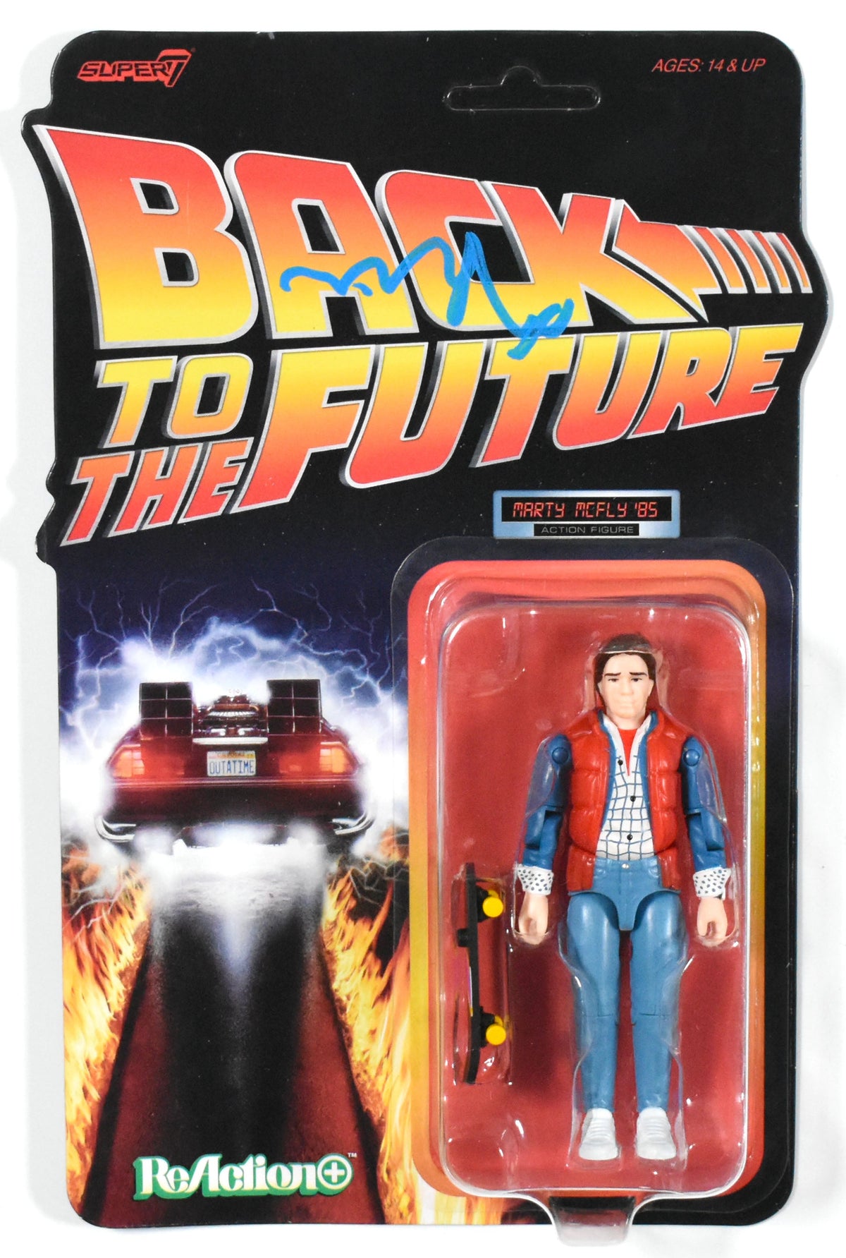 Michael J. Fox Signed Super 7 Back to the Future Marty McFly 85 Action Figure