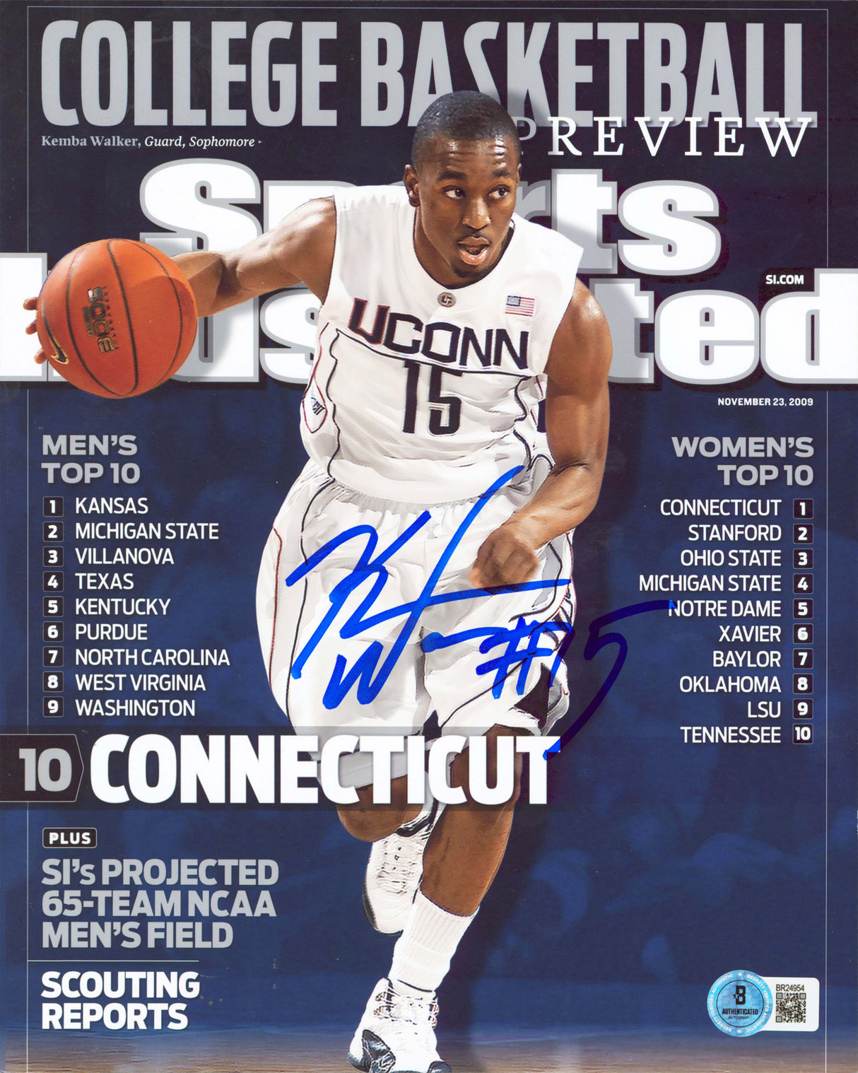 Uconn Kemba Walker Authentic Signed 8x10 Vertical Photo Autographed BAS #BR24954