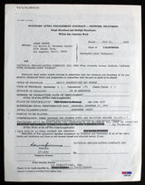 Lorne Greene Bonanza Signed Macy's Thanksgiving Day Parade Contract PSA #C68129