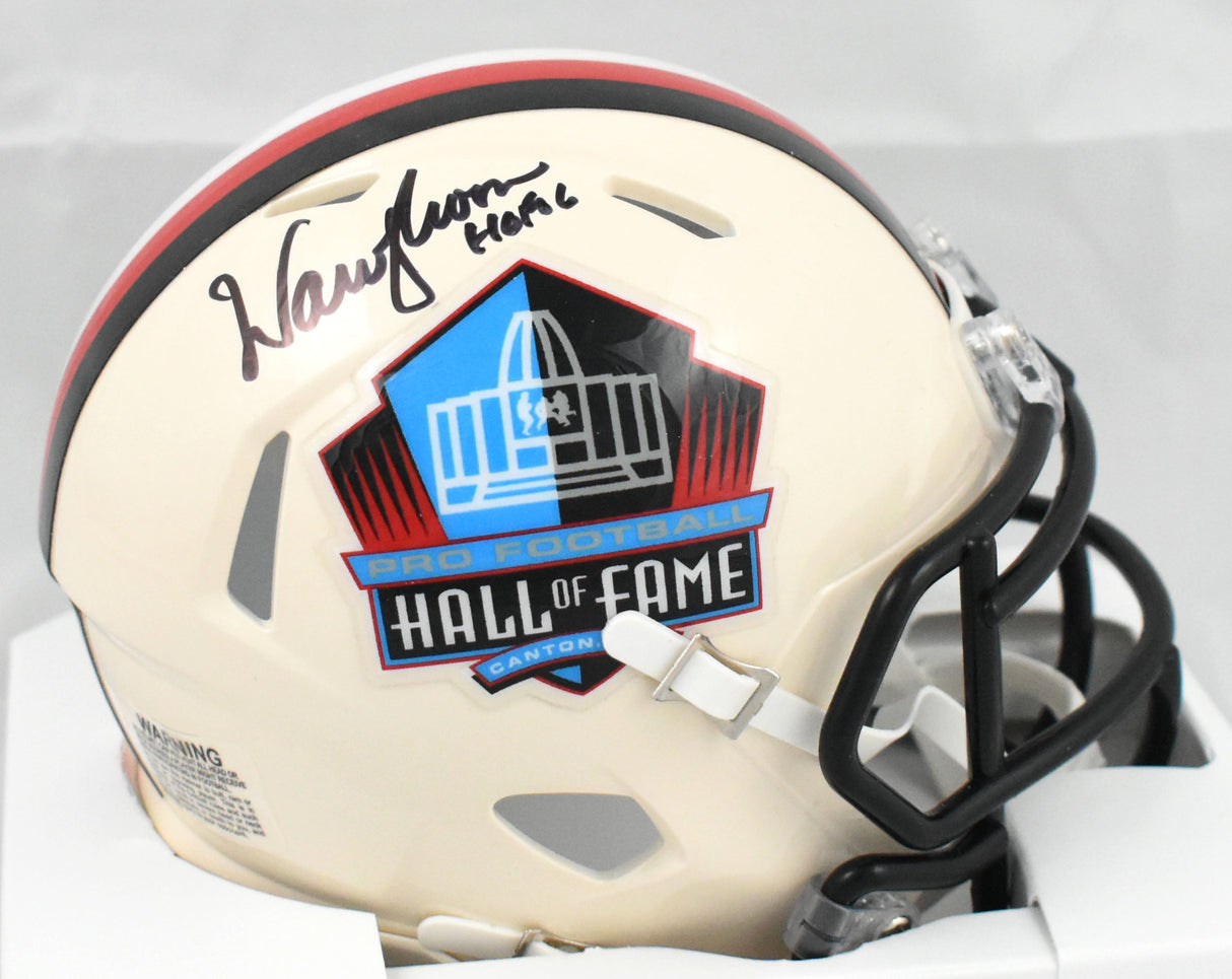 Warren Moon Autographed Hall of Fame Retro Speed Mini Helmet HOF- Beckett W Holo