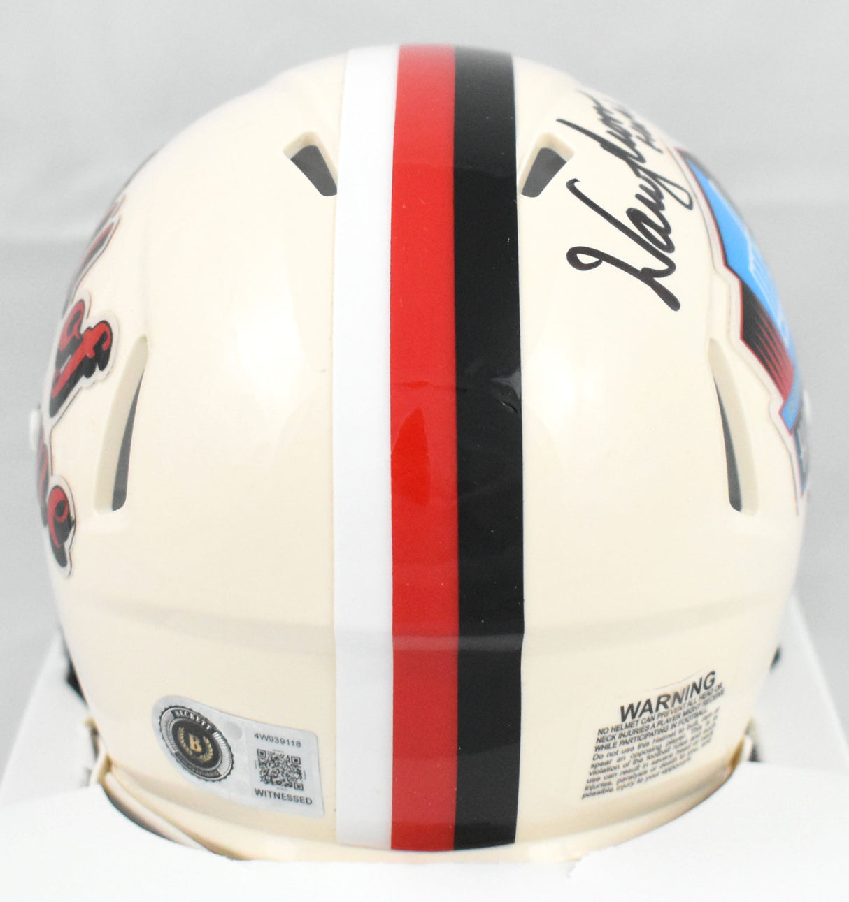 Warren Moon Autographed Hall of Fame Retro Speed Mini Helmet HOF- Beckett W Holo