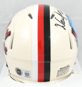 Warren Moon Autographed Hall of Fame Retro Speed Mini Helmet HOF- Beckett W Holo