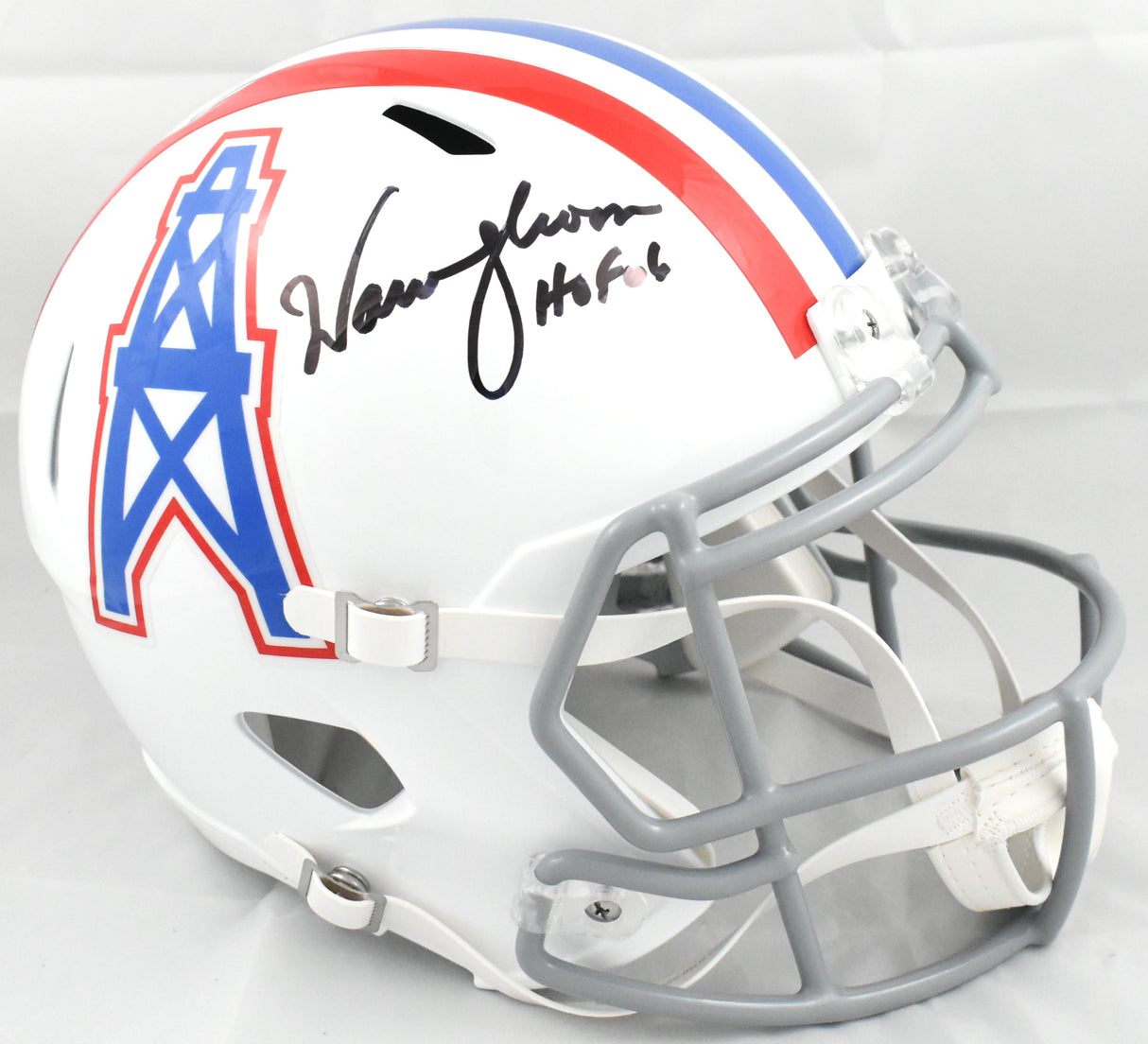Warren Moon Autographed Houston Oilers F/S 75-80 Speed Helmet HOF-Beckett W Holo