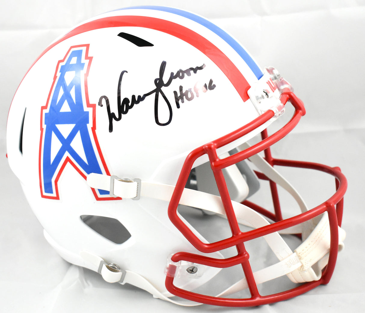 Warren Moon Autographed Houston Oilers F/S 81-98 Speed Helmet HOF-Beckett W Holo