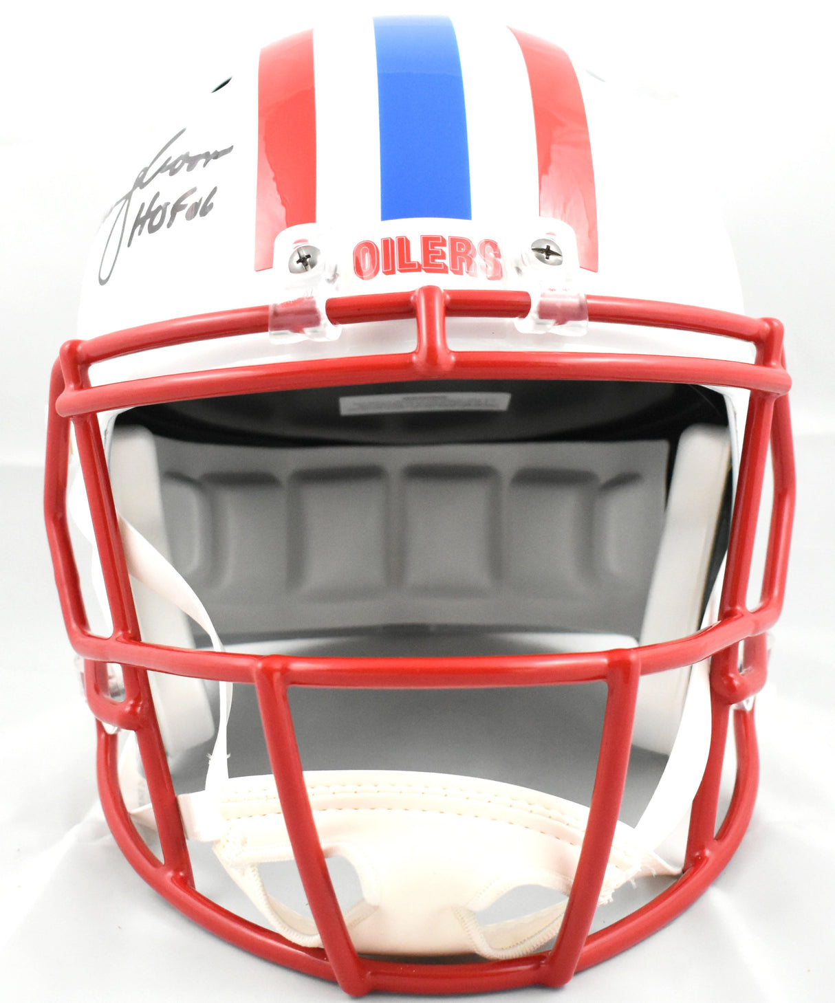 Warren Moon Autographed Houston Oilers F/S 81-98 Speed Helmet HOF-Beckett W Holo