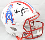Warren Moon Autographed Oilers F/S Speed Authentic Helmet HOF - Beckett W Holo