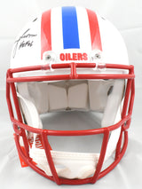 Warren Moon Autographed Oilers F/S Speed Authentic Helmet HOF - Beckett W Holo